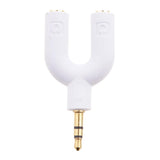 Maxbell 3.5mm Double Jack Y Audio Splitter Earphone Headphone Adapter White + Red