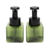 Maxbell Maxbell 2Pcs 250ml Square Foam Lotion Pump Bottle Dispenser Vials Jar Dark Green