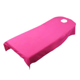Maxbell 5 Pieces Soft Beauty Massage SPA Bed Cover Sheet With Breath Hole Hot Pink