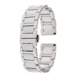 Maxbell 20mm Stainless Steel Ceramic Watch Band Universal Wristband White Silver