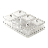 Maxbell Dried Fruit Plate Divided Serving Platter for Living Room Dining Room Snacks white 6 grids
