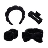 Maxbell Headband and Wristband Set Gift for Women and Girls Trendy Skincare Headband Black