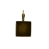 Maxbell 12pcs Wire Hook Earring Blanks 16mm Pad Square Bezel Setting Vintage Bronze - Aladdin Shoppers
