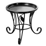 Maxbell Plant Stand Detachable Tray Flower Pot Holder Stand for Patio Balcony Office Black
