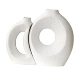 Maxbell Hollow Ceramic Vase Ceramic Flower Vase for Living Room Wedding Party Indoor White