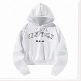 Maxbell Womens Hoodie Clothing Autumn Fashion Crop Hoodie Streetwear Hooded Pullover L