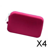 Maxbell 4xSilicone Insert Purse for Beach Tote Bag Card Holder Waterproof Card Case Rose Red
