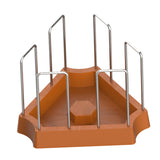 Maxbell Tortoise Feeding Dish Weighted Base Turtle Food Bowl for Chameleon Crawl Pet Light Brown