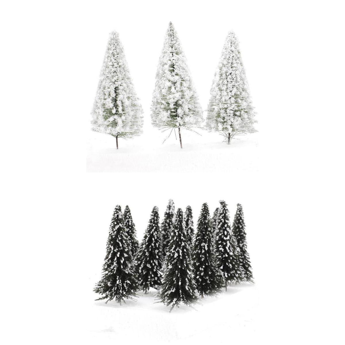 Maxbell 20pcs Model Cedar Trees White snow winter forest train railway Game Scene layout