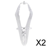 Maxbell 2xWomen Sexy Lingerie Nightwear Underwear Sleepwear Lace G-string White YG3034