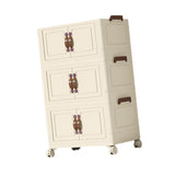 Maxbell Foldable Storage Cabinet Fashion Portable for Farmhouse Drawing Room Kitchen Beige 3 Layers 70 cm