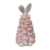 Lighted Bunny Easter Decoration for Shelves NightStand Easter Gifts Bedroom pink