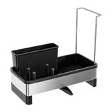 Maxbell Kitchen Sink Rack Tray Cleaning Supplies Organizer for Brush Scrubber Sponge black