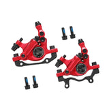 Maxbell Hydraulic Disc Brakes Set Line Pull for Mountain Bike Cycling Electric Bikes Red