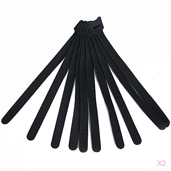 Maxbell 2x 10pcs Reusable Adjustable Hook Loop Straps for Cable Cord Wire Tie Wrap