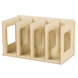 Maxbell Wooden Desktop Bookshelf Multifunctional File Organizer for Office Desk Dorm Beige