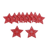 Maxbell 10x patterned Wooden Pentagram Slice Pieces Five Pointed Star Crafts  red