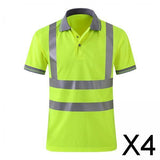 Maxbell 4xReflective Construction Shirts Work Wear Shirts for Construction Cycling Men 3XL Yellow