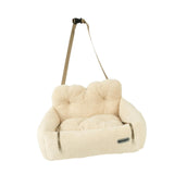 Dog Car SUV Seat Puppy Bed Portable Versatile Lightweight Pet Travel Carrier Beige S