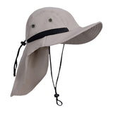 Maxbell Fishing Hat Outdoor Breathable Sun Protective Hunting Sun Hat with Neck Flap Khaki