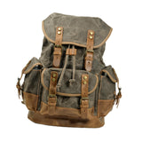 Maxbell Canvas Backpack Outdoor Portable Casual Daypack for Fishing Trekking Camping Deep Green