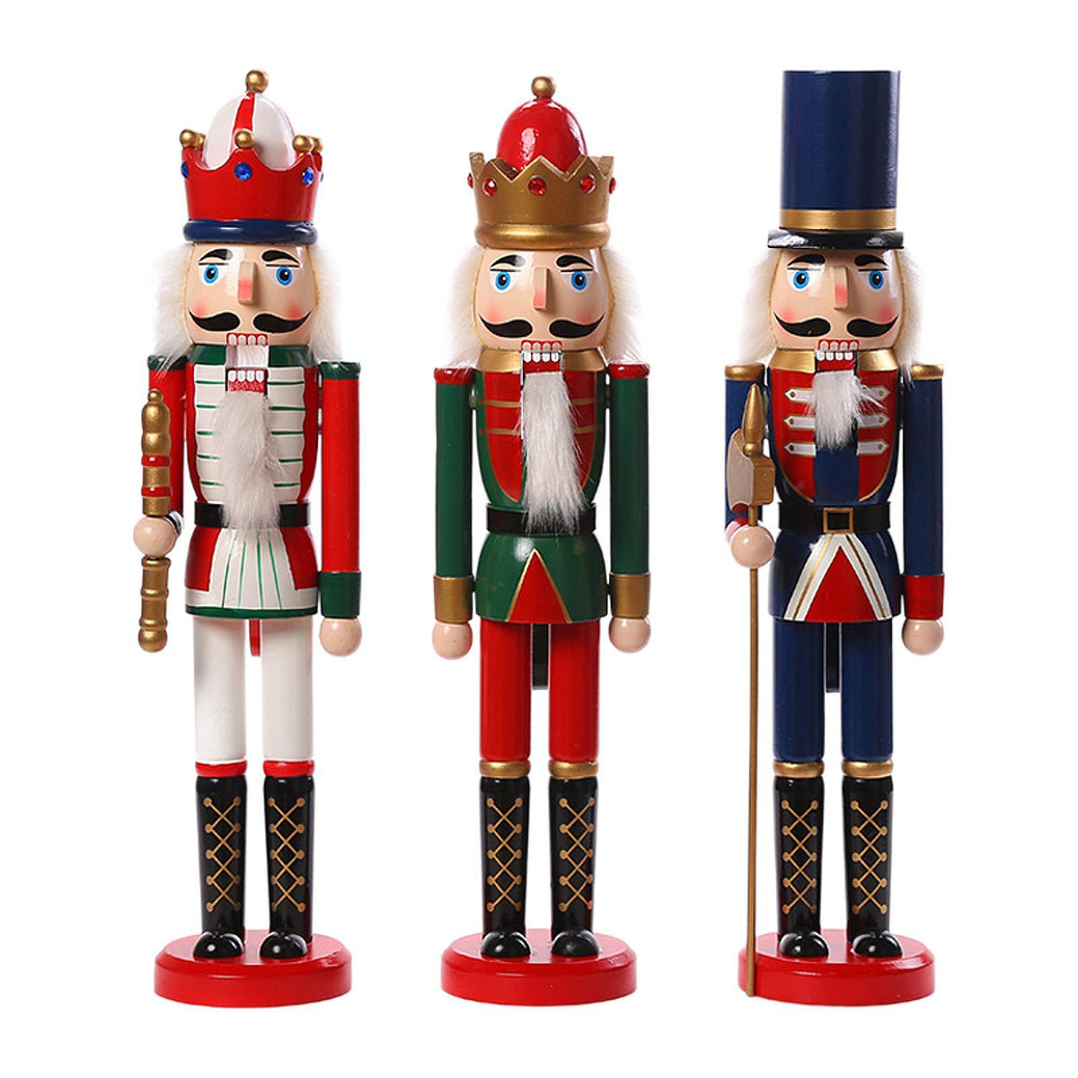 Maxbell 3 Pieces Wooden Christmas Nutcracker Crafts for Xmas Gift Fireplace Tabletop