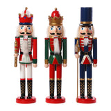 Maxbell 3 Pieces Wooden Christmas Nutcracker Crafts for Xmas Gift Fireplace Tabletop