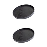 Maxbell Round Wooden Plate Food Snack Serving Trays Salad Bowl Black 21cm+24cm