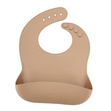 Maxbell Baby Bibs with Large Pocket Breathable Comfortable Eating Bibs for Boys Kids Light Brown