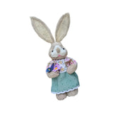Easter Bunny Figurine Lovely Easter Decor Handicraft for Yard Garden Kitchen green girl