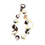 Maxbell Beaded Keychain Charm Beads Women Hanging Ornament Key Chain Engagement Gift Black