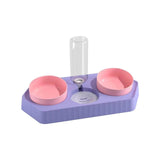Dot Bowls with Water Dispenser Wet and Dry Food Bowls Set Pet Feeder Waterer three violet - Aladdin Shoppers