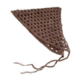 Maxbell Women Crochet Bandana Photo Props Fashion Decoration Gifts Triangle Headwrap Khaki