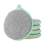Maxbell 5Pcs Multi Purpose Scrub Sponges for Dish Cookware Glasses Microfiber Sponge green