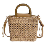 Maxbell 3xStraw Woven Handbag Handwoven Casual Bags Wallet for Dances Vacation Parties Khaki