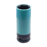 Maxbell Wheel Socket 1/2 inch Drive Compact Deep Impact Socket Impact Lug Nut Socket 22mm Sky Blue