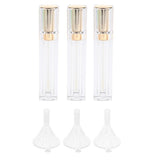 Maxbell Maxbell 3 Pieces 8ml Refillable Lip Gloss Bottle Perfume Container +3 Funnel Gold