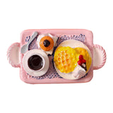 Maxbell 1:6 1:12 Dollhouse Miniature Food Toy Pretend Play Kitchen Toy for Handcraft pink tea plate