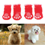 Maxbell Maxbell 4Pcs Pet Winter Socks Dog Floor Grip Socks Shoes Boots Non Slip Claw Cover S
