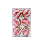 6 Pieces Christmas Tree Ball Ornaments Hanging for Decoration Birthday Party red white