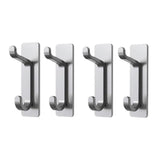 Maxbell 4 Pieces Wall Hooks Home Improvement Sturdy Door Hanger for Hat Bag Bathroom Argent
