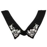 Women Fake Collar Removable False Blouse Crystal Diamonte Collar Black