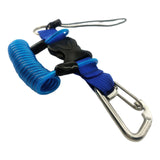 Maxbell Scuba Diving Lanyard Heavy Duty Spring Coiled Lanyard for flashlights Camera Blue