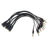 Maxbell 3x5 Pieces Audio Headphone Mic Splitter Cable 3.5mm Female to 2 Dual Male