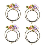 Maxbell Maxbell 4 Pieces Enamel Charms Pendant Alloy Pearl Flower DIY Jewelry Findings Craft