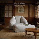 Maxbell Bean Warehouse Lazy Sofa | Japanese Retro Style Chair Corduroy White 80x80cm