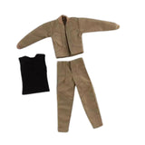 Maxbell 1:12 Scale Action Figure Clothes Jacket Vest Pants for 6" Male Action Figure Khaki