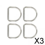 Maxbell 3x4Pcs Metal D Rings Handmade DIY D Buckles for Handbags Purse Making Backpack 4mmx20mmx17mm