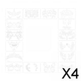 Maxbell 4xFace Paint Stencils for Kids Reusable Durable for Halloween Holidays Cosplay