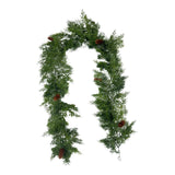 Christmas Garland Ornament Green Hanging Garland for Indoor Railing Festive with Brown decor